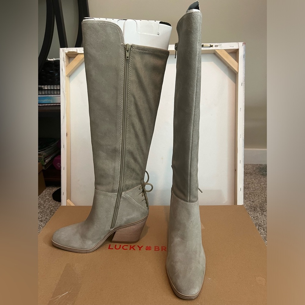 Lucky Brand Taupe Knee-High Boots